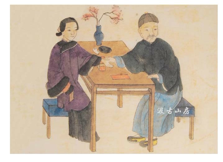坐堂诊脉图
